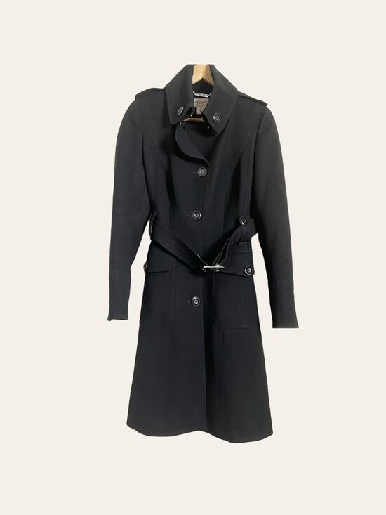 Karen Millen Jackets & Blazers - Karen Millen Black Wool Blend Single Breasted Belted Trench Coat Size 8